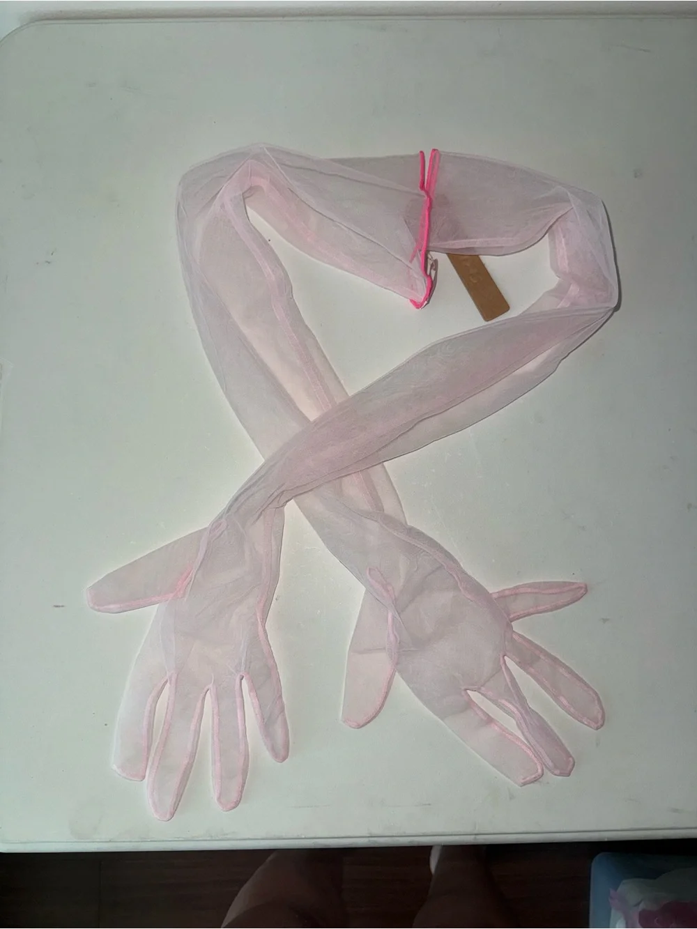 NWT SKIMS TULLE GLOVES IN CHERRY BLOSSOM CONTRAST
